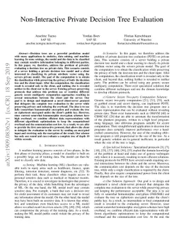 Non-Interactive Private Decision Tree Evaluation