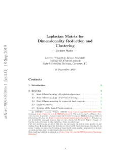 Laplacian Matrix for Dimensionality Reduction and Clustering
