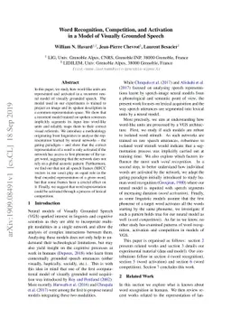 Word Recognition, Competition, and Activation in a Model of Visually
  Grounded Speech