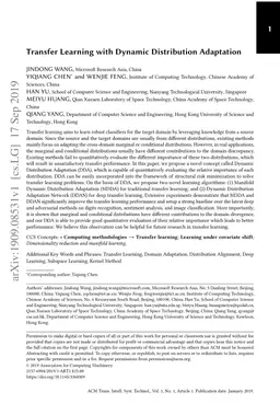 Transfer Learning with Dynamic Distribution Adaptation