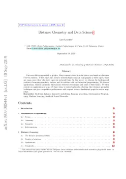 Distance Geometry and Data Science