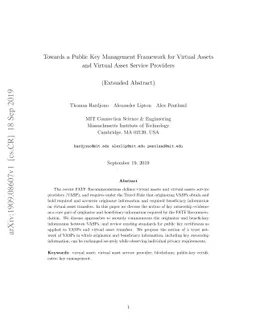 Towards a Public Key Management Framework for Virtual Assets and Virtual
  Asset Service Providers