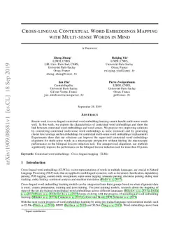 Cross-Lingual Contextual Word Embeddings Mapping With Multi-Sense Words
  In Mind