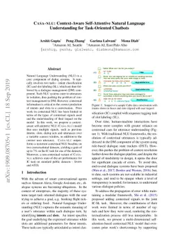 CASA-NLU: Context-Aware Self-Attentive Natural Language Understanding
  for Task-Oriented Chatbots