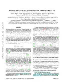 Espresso: A Fast End-to-end Neural Speech Recognition Toolkit