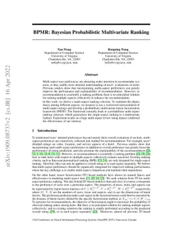 BPMR: Bayesian Probabilistic Multivariate Ranking