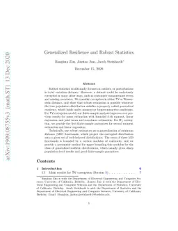 Generalized Resilience and Robust Statistics