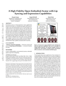 A High-Fidelity Open Embodied Avatar with Lip Syncing and Expression
  Capabilities