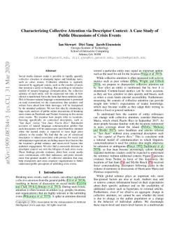 Characterizing Collective Attention via Descriptor Context: A Case Study
  of Public Discussions of Crisis Events