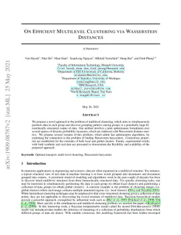 On Efficient Multilevel Clustering via Wasserstein Distances