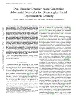 Dual Encoder-Decoder based Generative Adversarial Networks for
  Disentangled Facial Representation Learning