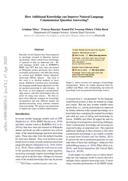 How Additional Knowledge can Improve Natural Language Commonsense
  Question Answering?