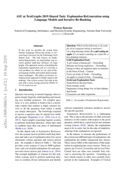 ASU at TextGraphs 2019 Shared Task: Explanation ReGeneration using
  Language Models and Iterative Re-Ranking
