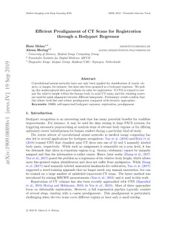 Efficient Prealignment of CT Scans for Registration through a Bodypart
  Regressor