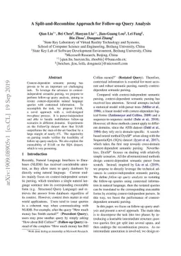 A Split-and-Recombine Approach for Follow-up Query Analysis