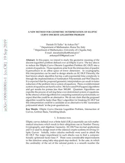 A New Method for Geometric Interpretation of Elliptic Curve Discrete
  Logarithm Problem