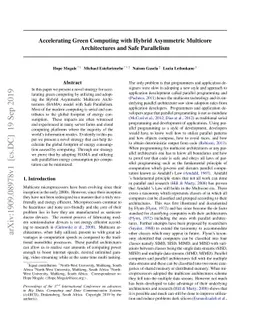 Accelerating Green Computing with Hybrid Asymmetric Multicore
  Architectures and Safe Parallelism
