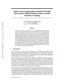 Impact of novel aggregation methods for flexible, time-sensitive EHR
  prediction without variable selection or cleaning