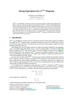 Strong Equivalence for LPMLN Programs