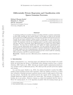 Differentially Private Regression and Classification with Sparse
  Gaussian Processes