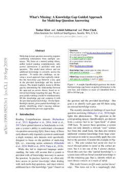 What's Missing: A Knowledge Gap Guided Approach for Multi-hop Question
  Answering