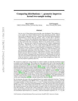 Comparing distributions: $\ell_1$ geometry improves kernel two-sample
  testing