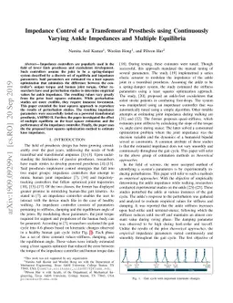 Impedance Control of a Transfemoral Prosthesis using Continuously
  Varying Ankle Impedances and Multiple Equilibria