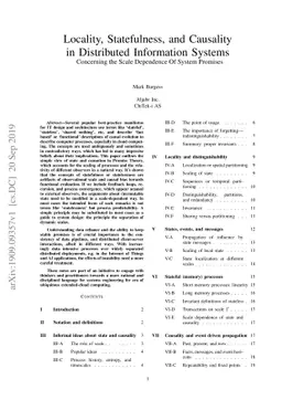 Locality, Statefulness, and Causality in Distributed Information Systems
  (Concerning the Scale Dependence Of System Promises)