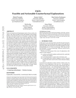 FACE: Feasible and Actionable Counterfactual Explanations
