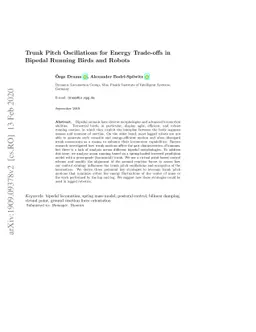 Trunk Pitch Oscillations for Energy Trade-offs in Bipedal Running Birds
  and Robots