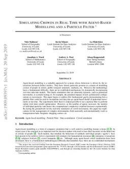 Simulating Crowds in Real Time with Agent-Based Modelling and a Particle
  Filter