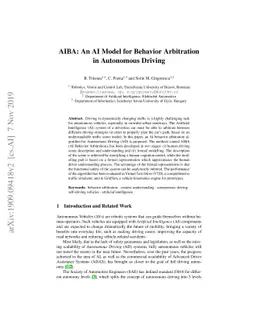 AIBA: An AI Model for Behavior Arbitration in Autonomous Driving