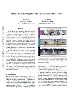 Retro-Actions: Learning 'Close' by Time-Reversing Ópen' Videos