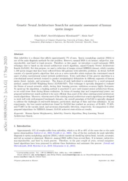 Genetic Neural Architecture Search for automatic assessment of human
  sperm images