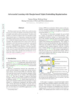 Adversarial Learning with Margin-based Triplet Embedding Regularization
