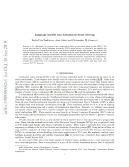 Language models and Automated Essay Scoring