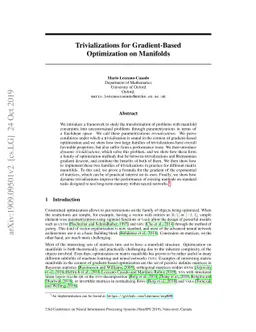 Trivializations for Gradient-Based Optimization on Manifolds