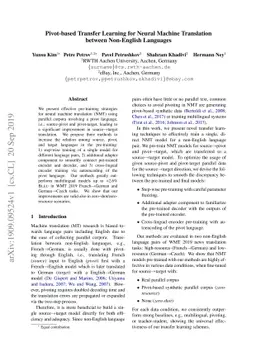 Pivot-based Transfer Learning for Neural Machine Translation between
  Non-English Languages