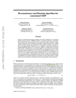 Reconnaissance and Planning algorithm for constrained MDP