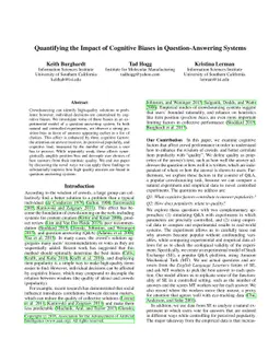 Quantifying the Impact of Cognitive Biases in Question-Answering Systems