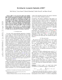 Revisiting the Asymptotic Optimality of RRT$^*$