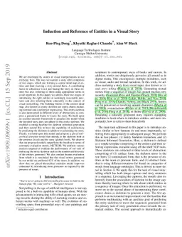 Induction and Reference of Entities in a Visual Story