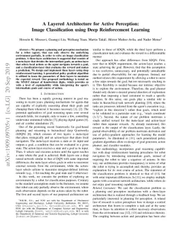 A Layered Architecture for Active Perception: Image Classification using
  Deep Reinforcement Learning