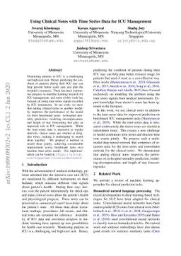Using Clinical Notes with Time Series Data for ICU Management