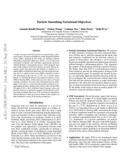 Particle Smoothing Variational Objectives