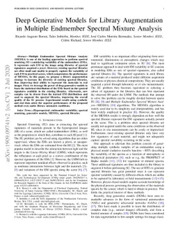 Deep Generative Models for Library Augmentation in Multiple Endmember
  Spectral Mixture Analysis