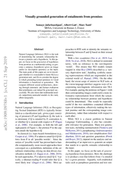 Visuallly Grounded Generation of Entailments from Premises