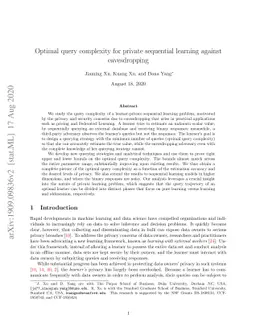 Optimal query complexity for private sequential learning against
  eavesdropping