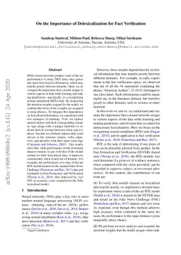 On the Importance of Delexicalization for Fact Verification