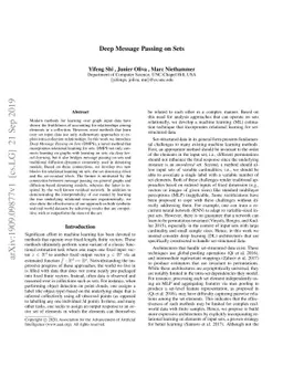 Deep Message Passing on Sets